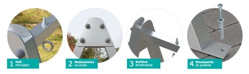 Gartenschaukelgestell Doppelschaukel 3In1 Grau