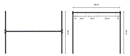 Gartenschaukelgestell Doppelschaukel 3In1 Schwarz