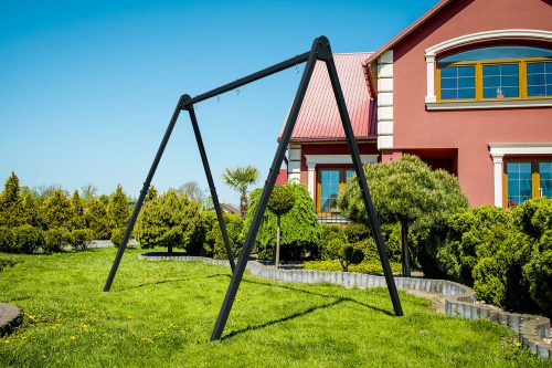 Gartenschaukelgestell Doppelschaukel 3In1 Schwarz