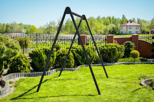 Gartenschaukelgestell Doppelschaukel 3In1 Schwarz